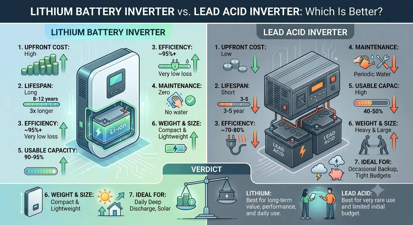 Lithium Battery Inverter vs Lead Acid Inverter: Which Is Better?